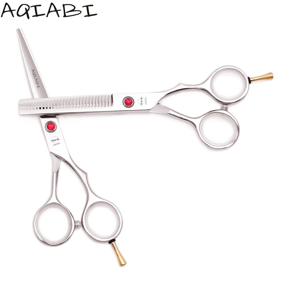 Professional Barber Scissors 5.5' JP Stainless Steel Cutting Scissors Hair Thinning Shears Hairdressing Scissors Silver A1013