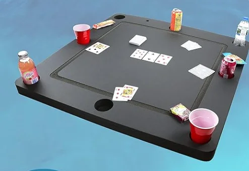 Polar whale floating dominoes tray table for poor beach party game float lounge durable with drink holders float table