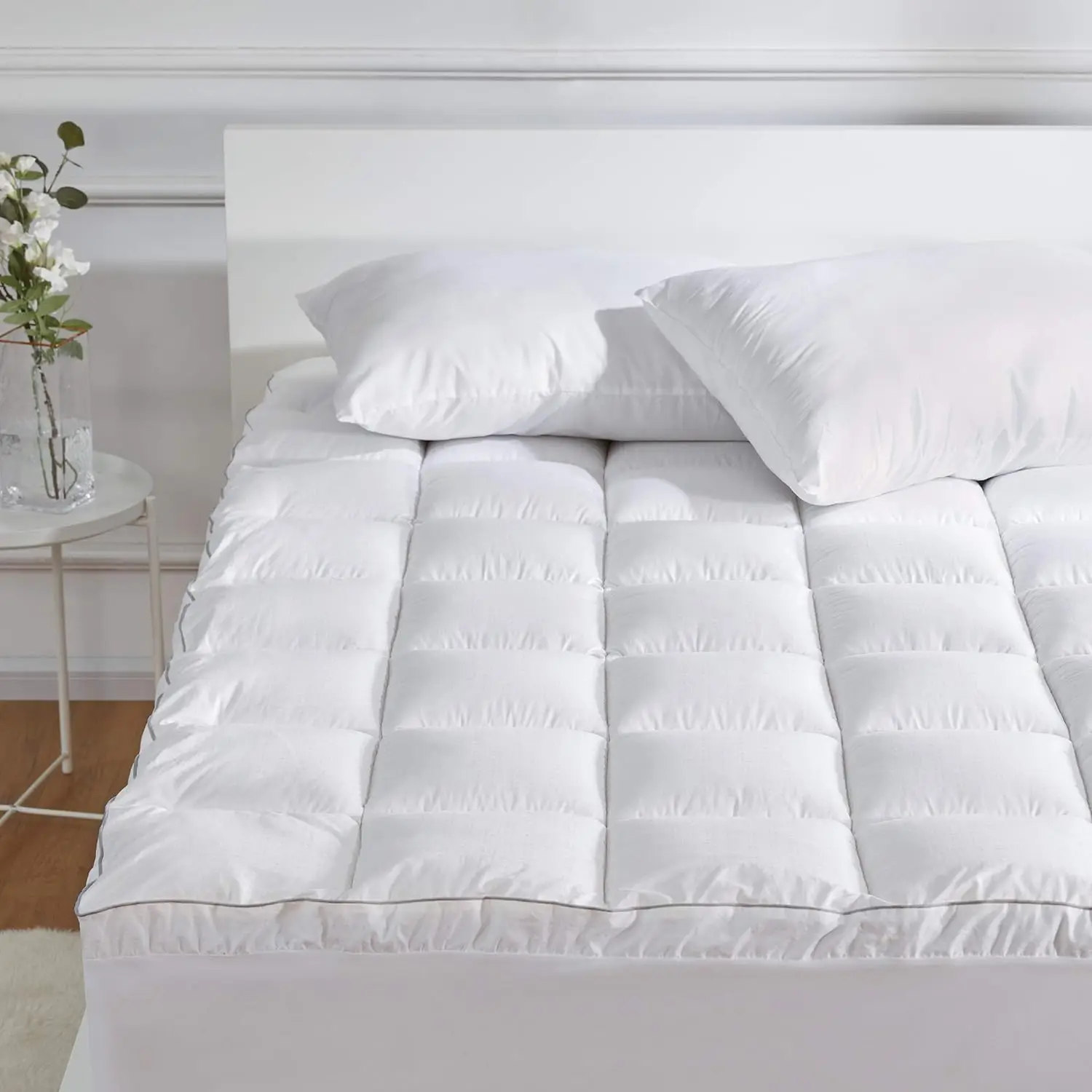 Mattres, Twin Size Cotton Mattress Pad, Machine Washable Mattress Protector Cover, Soft Cotton Top Cooling Mattress Topper