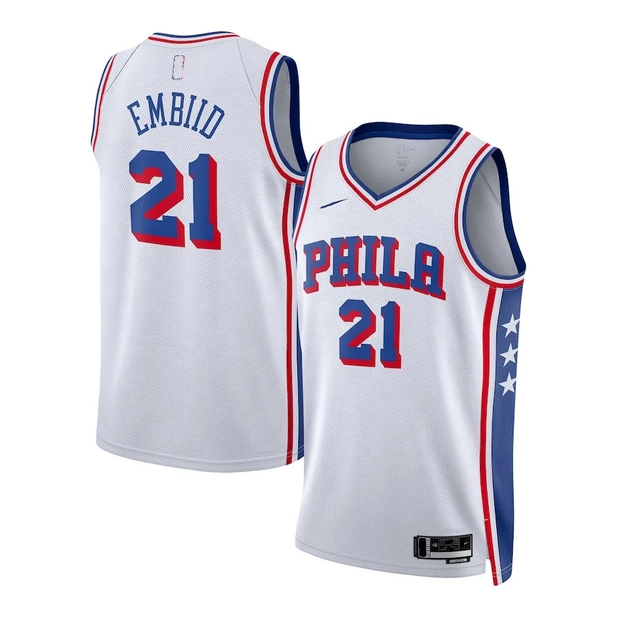 Joel Embiid #21Nbaing Philadelphia 76er Basketball Jersey Unisex Hot-Pressing Classics Uniform Quick Dry City Edition Youth Wear