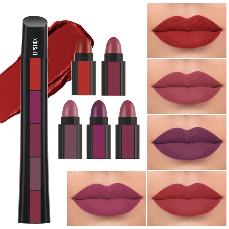 High Quality Cheap Price Private Label Waterproof Lipstick 5 in 1 lipstick pen