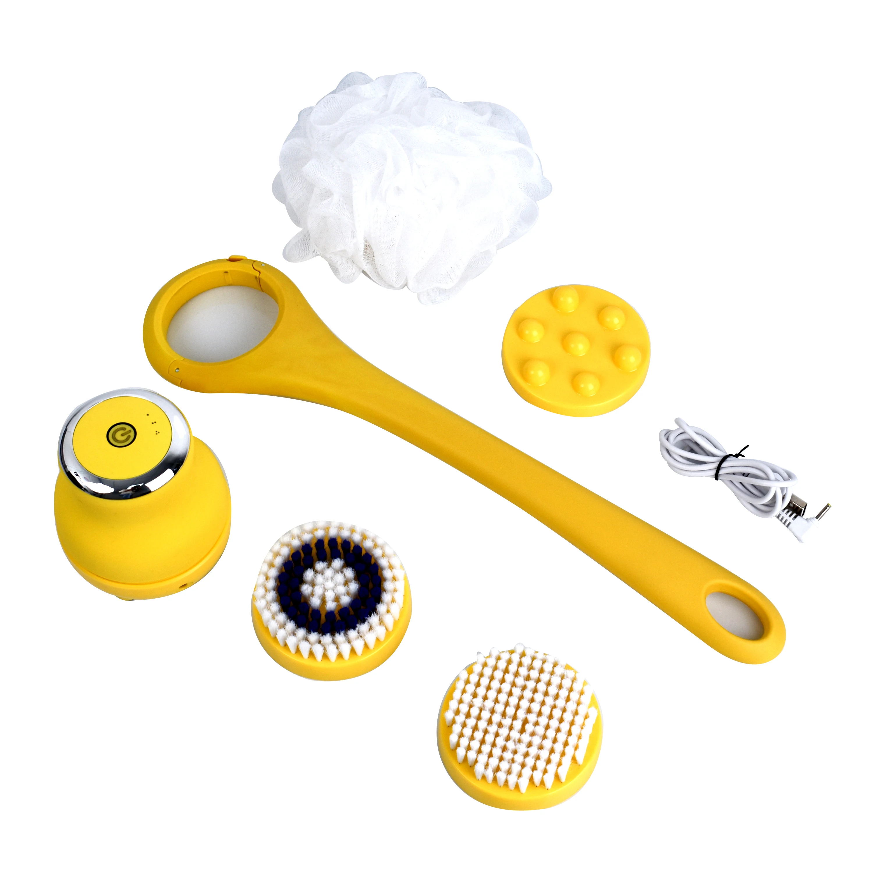 OEM ODM rechargeable massage bath handheld silicon shower massage body electric cleaning silicon bath brushes