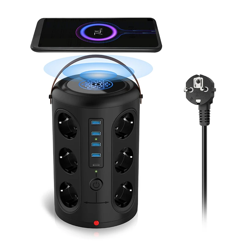 LDNIO F010 EU Plus Защита от перенапряжения с 16 выходами переменного тока и 4 портами USB 1 Тип удлинитель беспроводного зарядного устройства