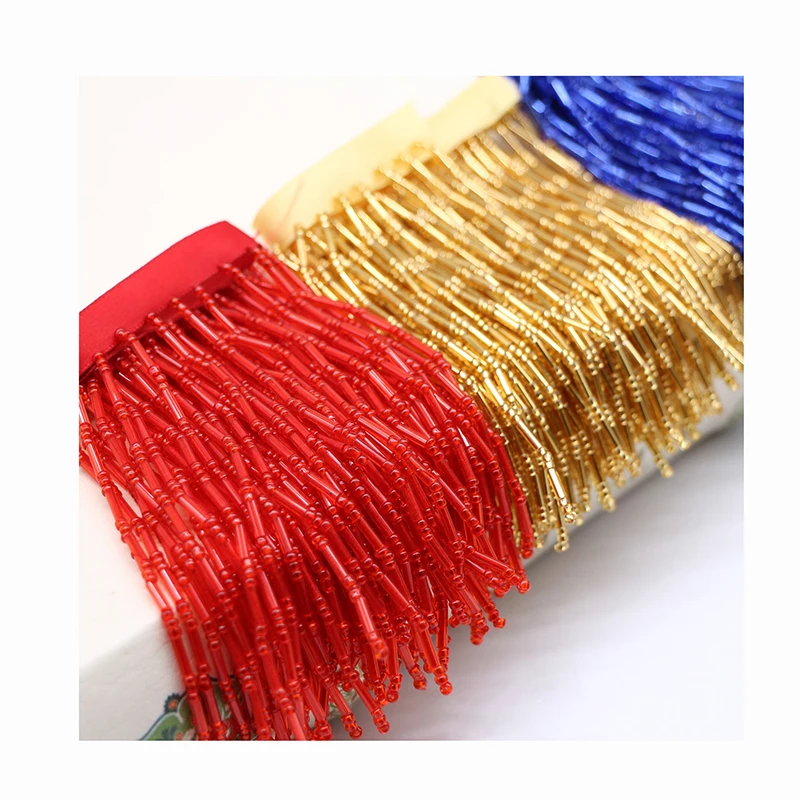 10cm wide diy sewing wedding lace accessories long gold silver costume dress curtain tassel fringe beaded fabric ribbon trims