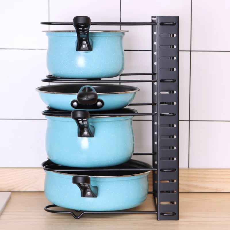 fry pan storage pot lid rack kitchen organizer pan cover rack holder with double sided rack storage holder