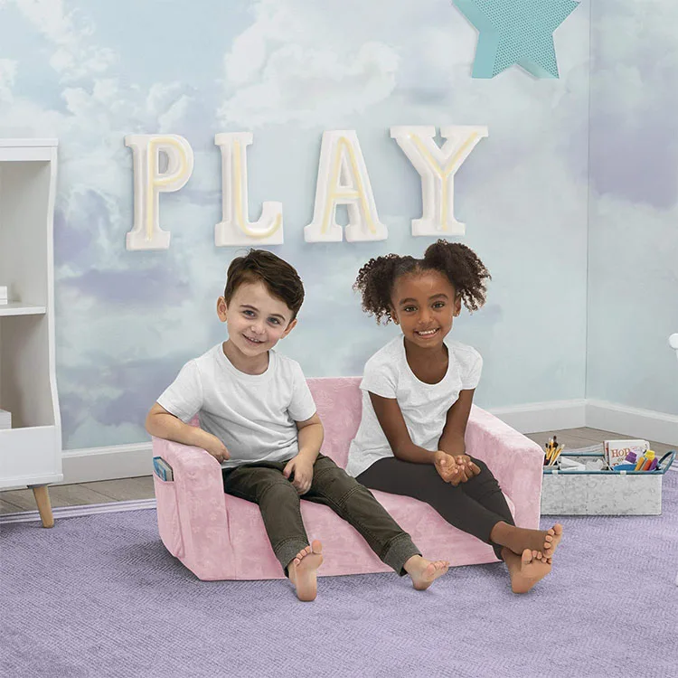 Living Room Sofa Set Furniture 2-in-1 Flip Kid Play Couch Convertible Kids Sofas Beds for Playroom Bedroom Children