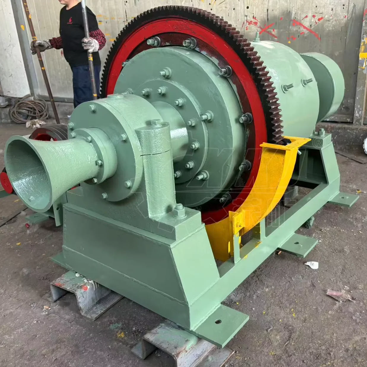 1500kg heavy high-quality small steel-lined ball mill for gold ore grinding