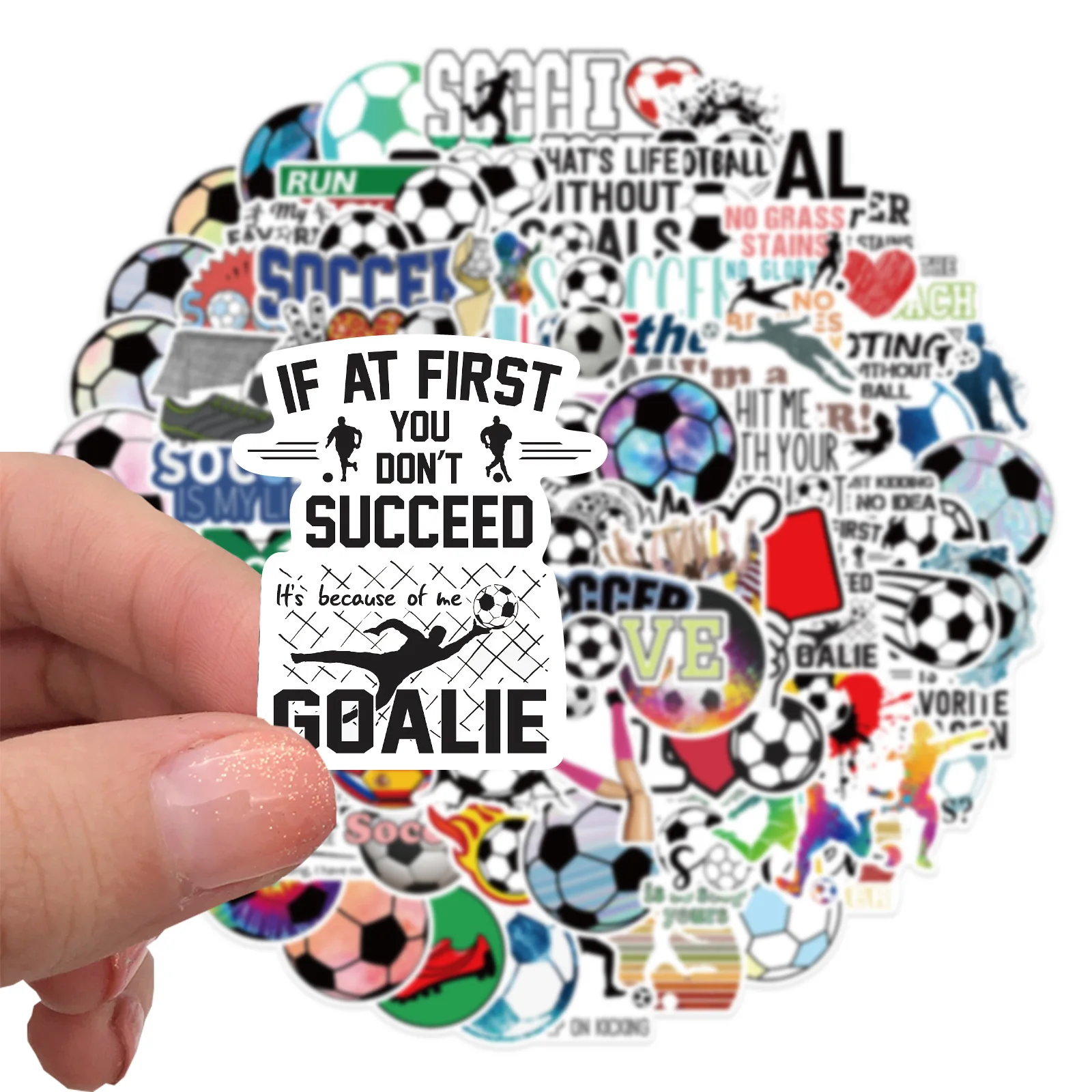 Soccer Stickers No-Duplicate Balls Stickers Waterproof Kids Decorative Stickers