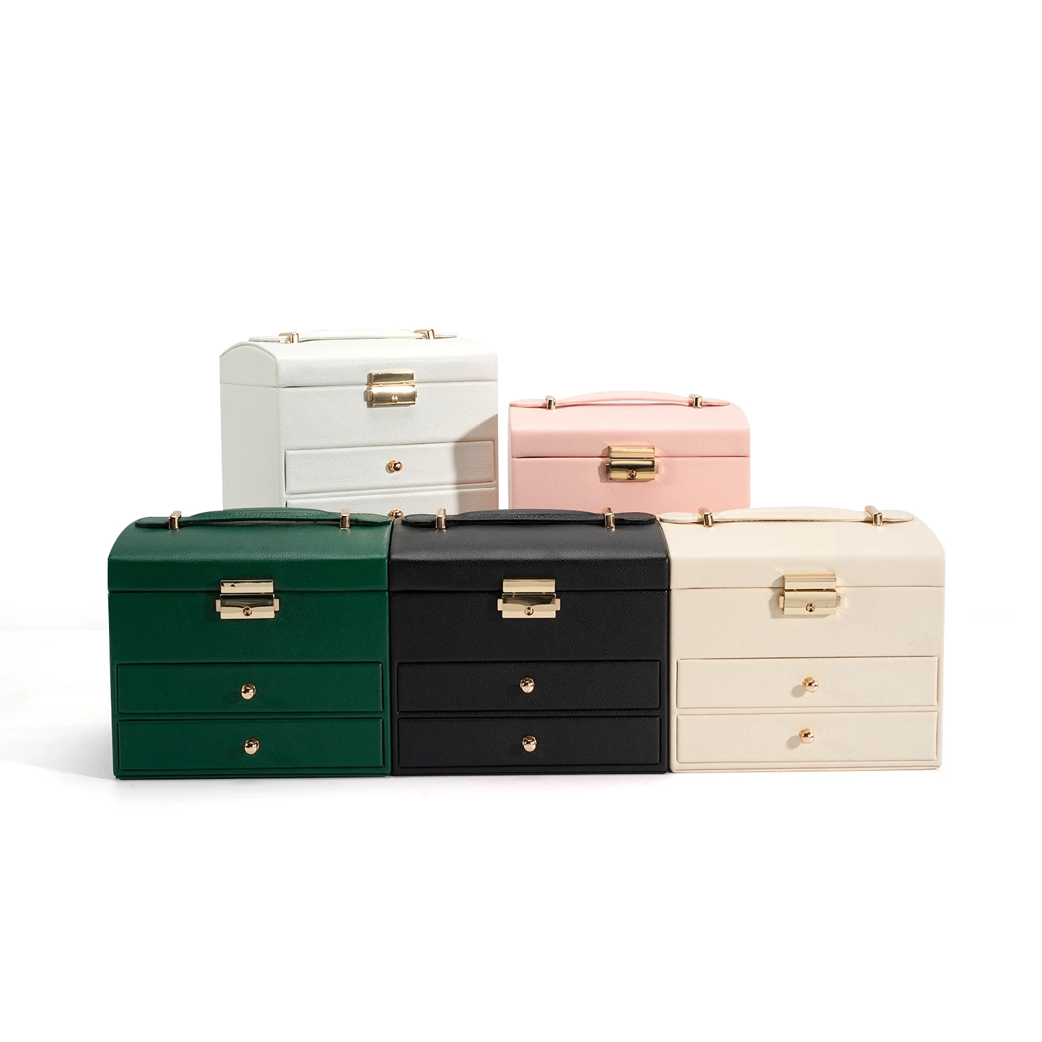 Custom gift jewelry bead travel case and leather accessories organizer storage box container for ring earring necklace display