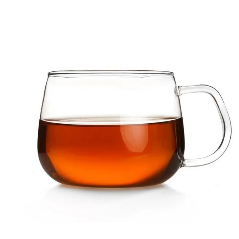 
6oz Heat Resistant High Borosilicate Glass Cup Glass Mug with handle 
