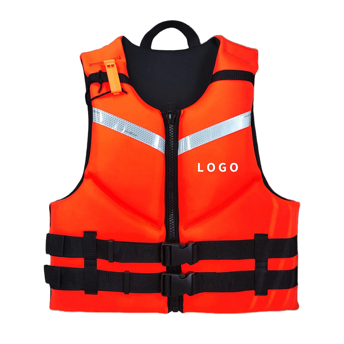 Bright Orange Reflective SOLAS Type Marine Life Jacket Adult Kayak Water Park PFD Neoprene Fishing Life Vest Lifejacket