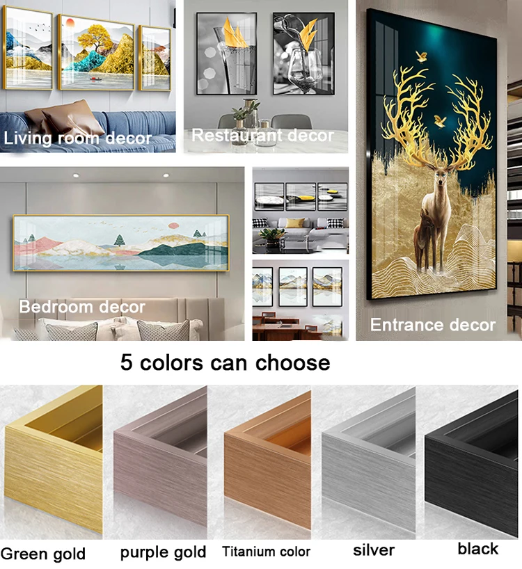 Blue Gold Cloud Canvas Modern Fantasy  large crystal porcelain abstract framed art  glass wall art painting for living room