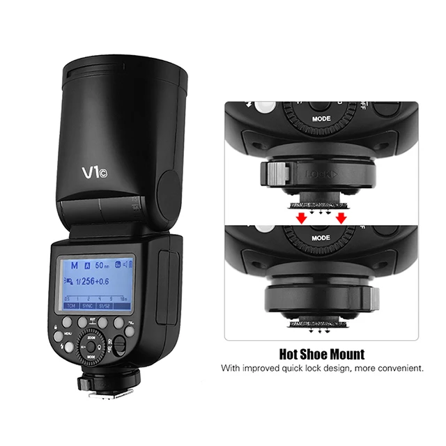 
Professional Godox V1TTL Li-ion Round Head Camera Flash Light Speedlite for Studio Camera Accessories 