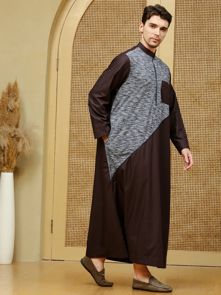 muslim Men Jubba Thobe Arabic Islamic Clothing long Dress Saudi Arabia Robe Abaya