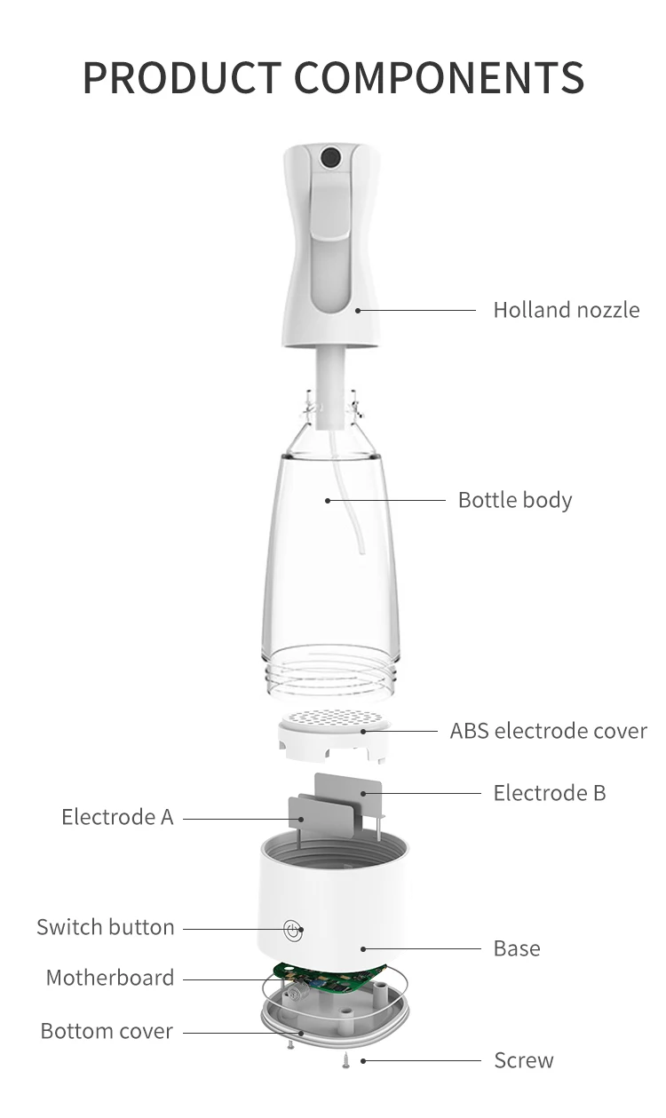 2024 China New Portable Homeuse Product 350ml Factory Lowest Price  Sterilization Machine Sodium Hypochlorite Generator
