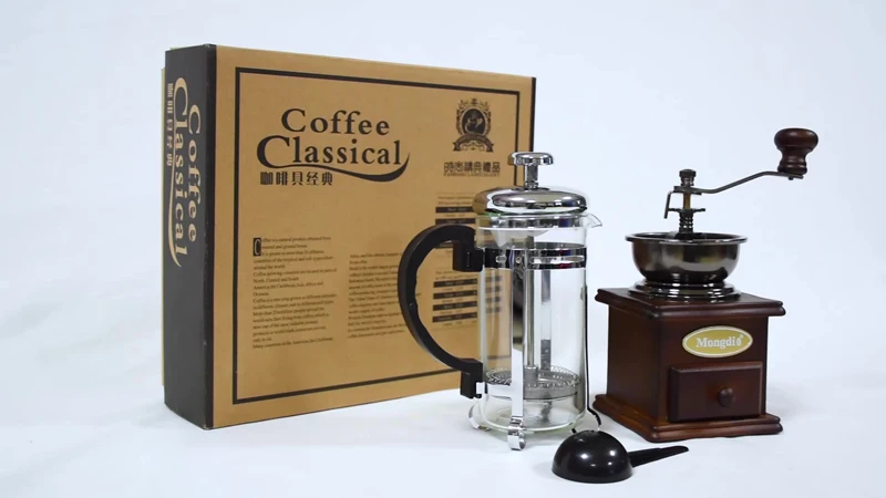 Vintage Mini Household Kitchen Mills Cafe Bar Handmade Miller Maker Wood Coffee Bean Crank Grinder Manual Coffee Grinders