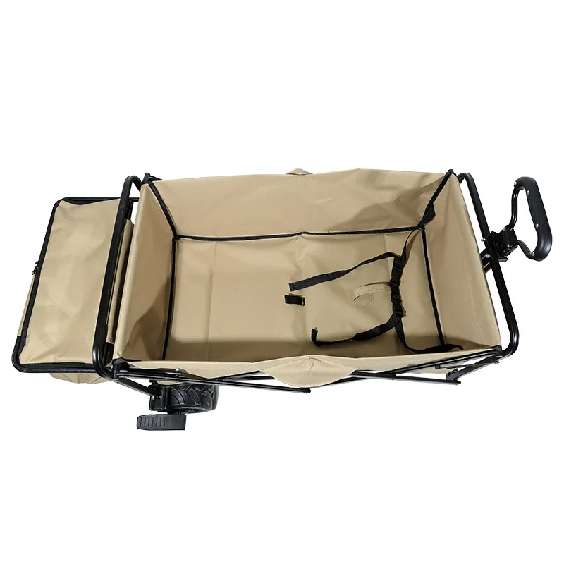 Outdoor Garden Beach Wagon Cart 4 Wheel Folding hand carts trolleys with storage basket