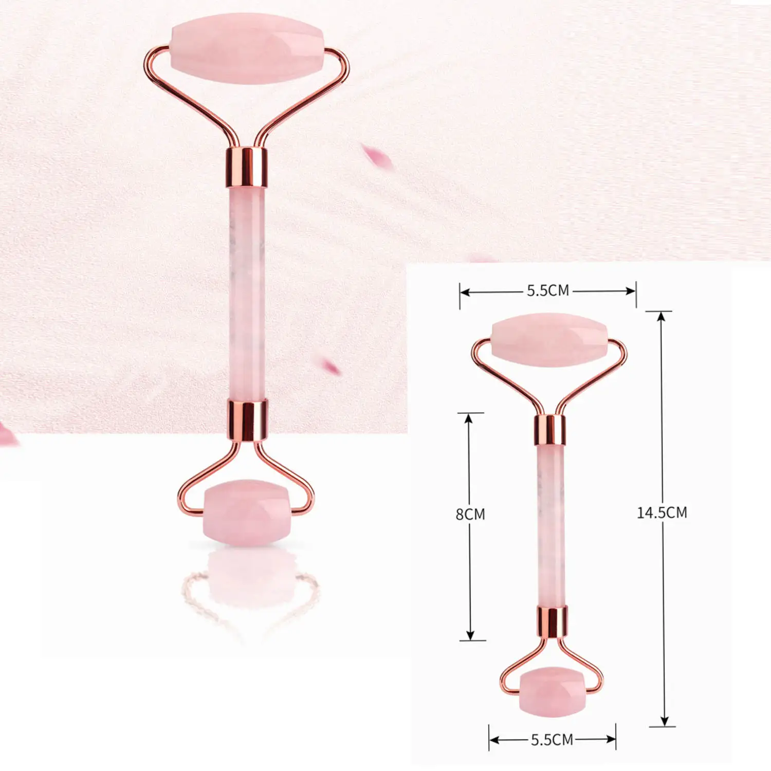 
Manufacturer face lifting massager vibrating device facial rose quartz jade roller 