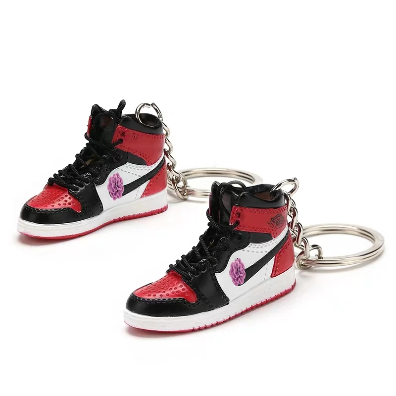 Custom PVC Wholesale 3d jordan basketball mini sneaker shoe keychains for promotional gifts