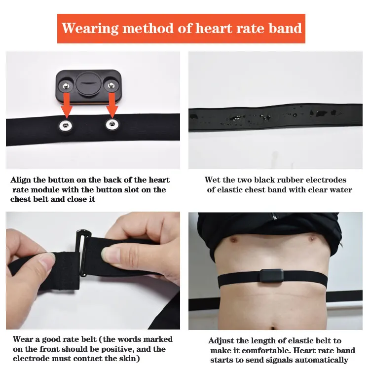 
High quality elastic chest strap running Heart Rate Monitor is connected to Bluetooth 
