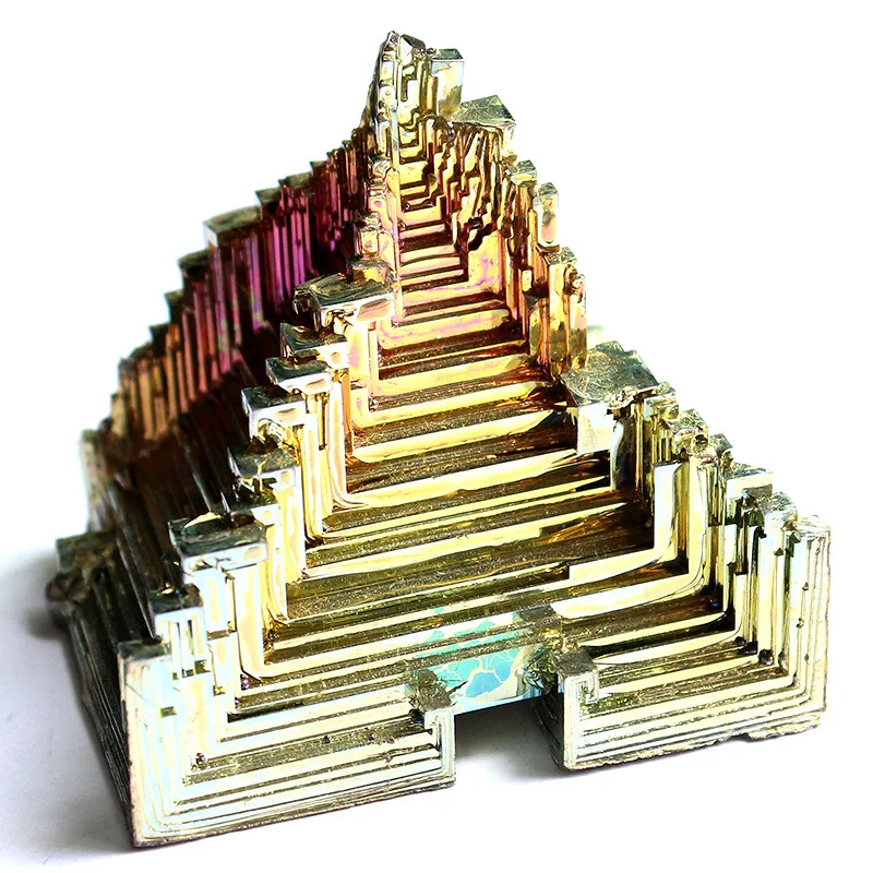 Wholesale natural crystal bismuth pentagram decoration Green metal specimen metal ore for home decoration