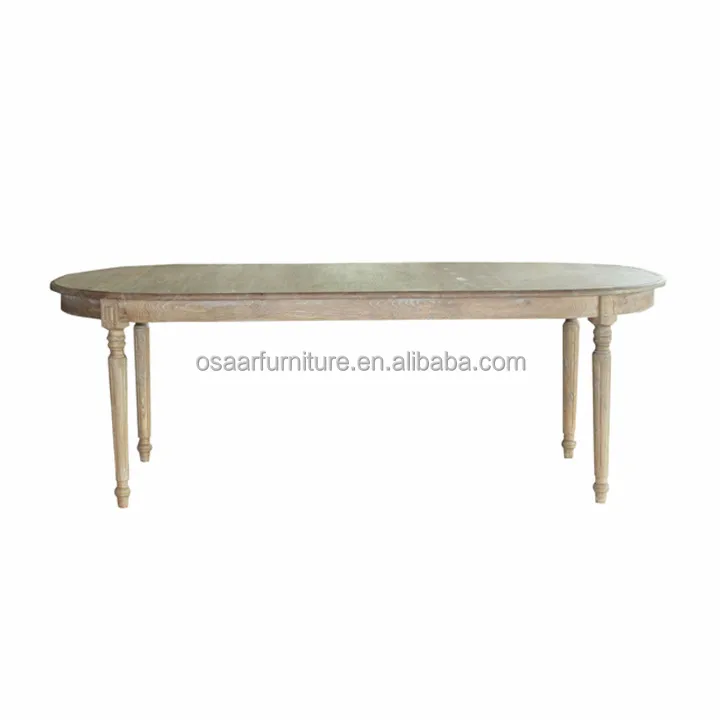 American Rural Style Furniture Reclaimed Wood Gray Oak Oval Dining Table