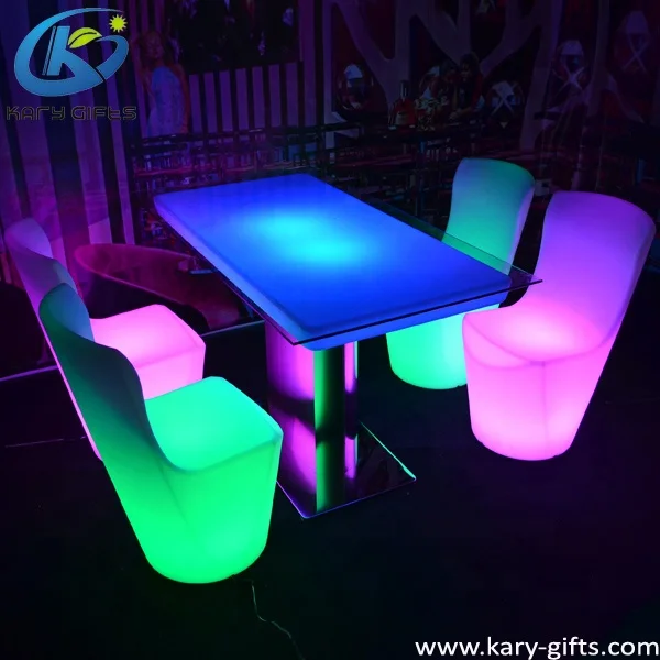 Modern Lighted up 16 Color Remote Control Wireless Portable Bar Restaurant LED Table