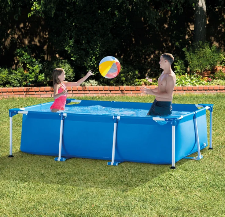 Семейный надувной прямоугольный стальной каркас, прямоугольный бассейн над землей