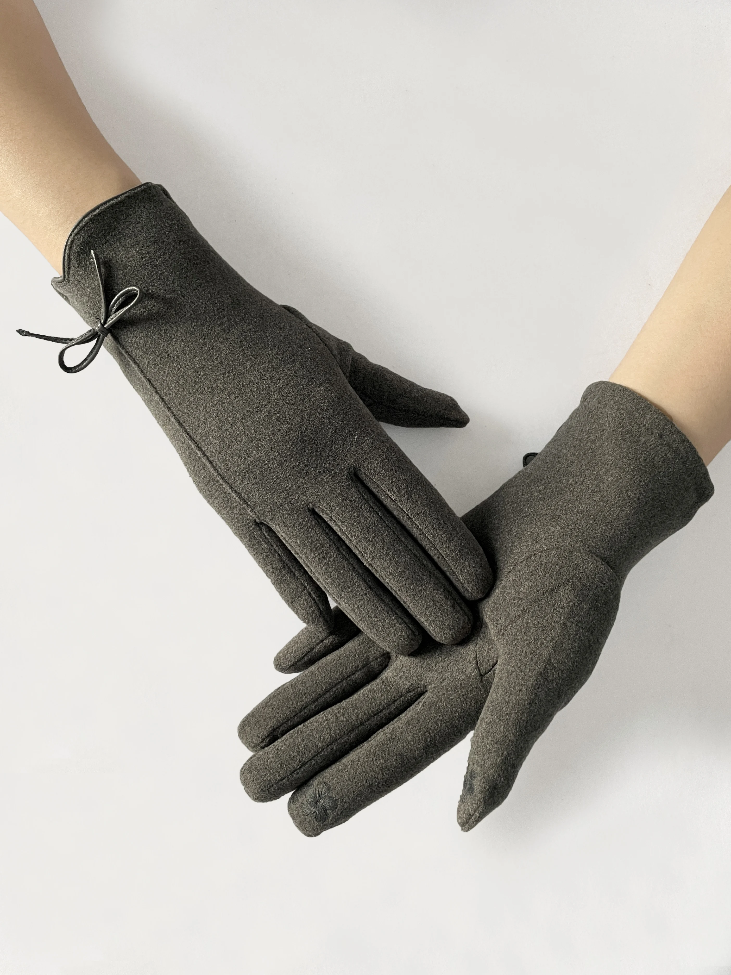 BSCI Manufacturer Custom Down Cloth Black Men Touch Screen Winter Thicken  Gloves