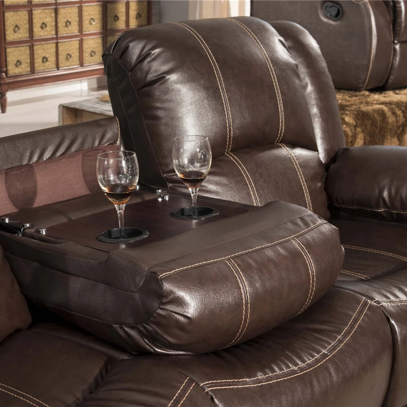PU Manual Recliner Sofa Chair Reclinable With Massage/Electric And Heat Function For Living Room