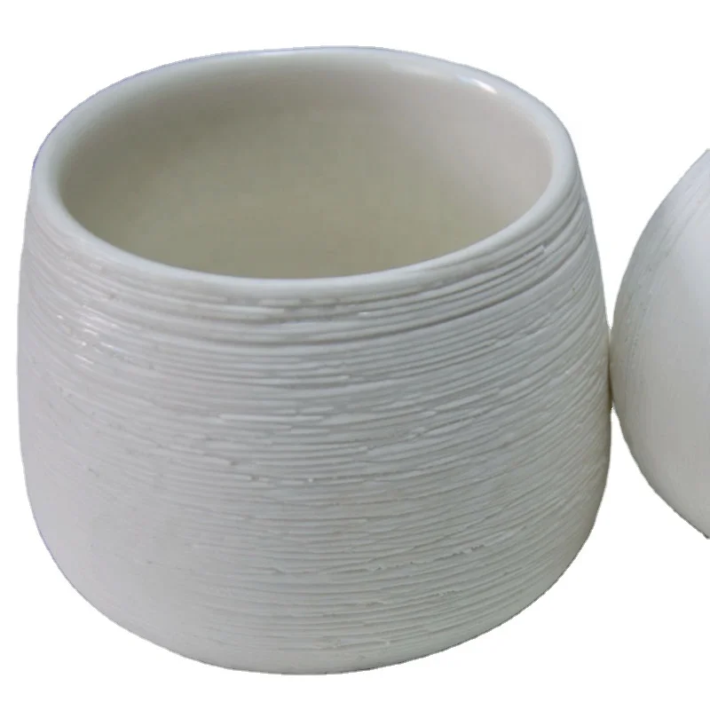 
Wholesales Ceramic candle jars for home decor wedding / Handmade large white Round scented candle tins container 