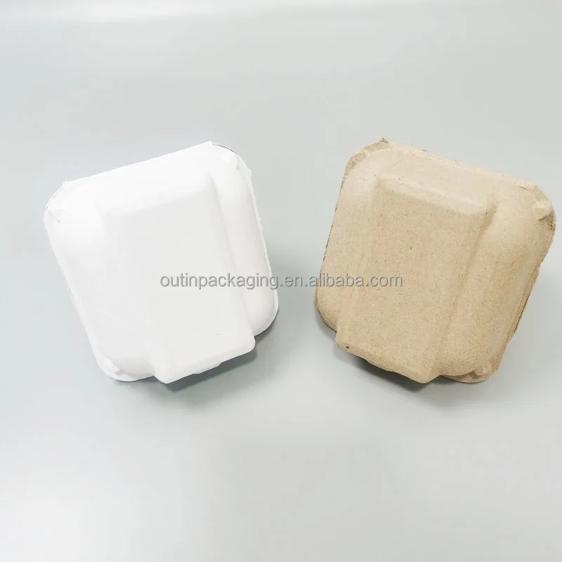 eco friendly biodegradable mold bagasse bamboo paper Pulp Egg Cartons for Eggs puff waffle chocolate food packaging box