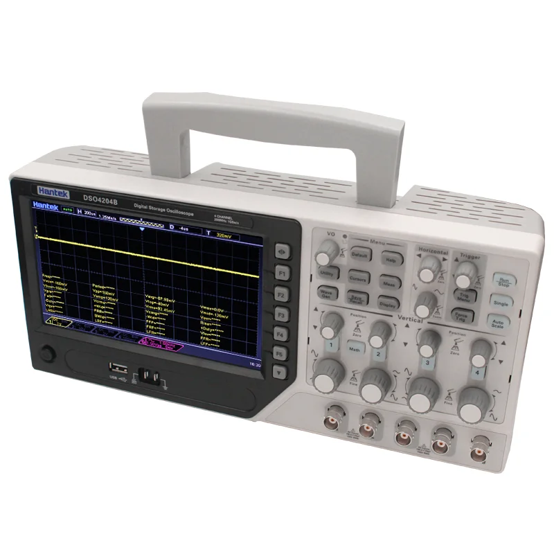Hantek Dso4204b 200 МГц 4 канала портативный Osciloscopio Цифровой запоминающий обучения осциллограф с