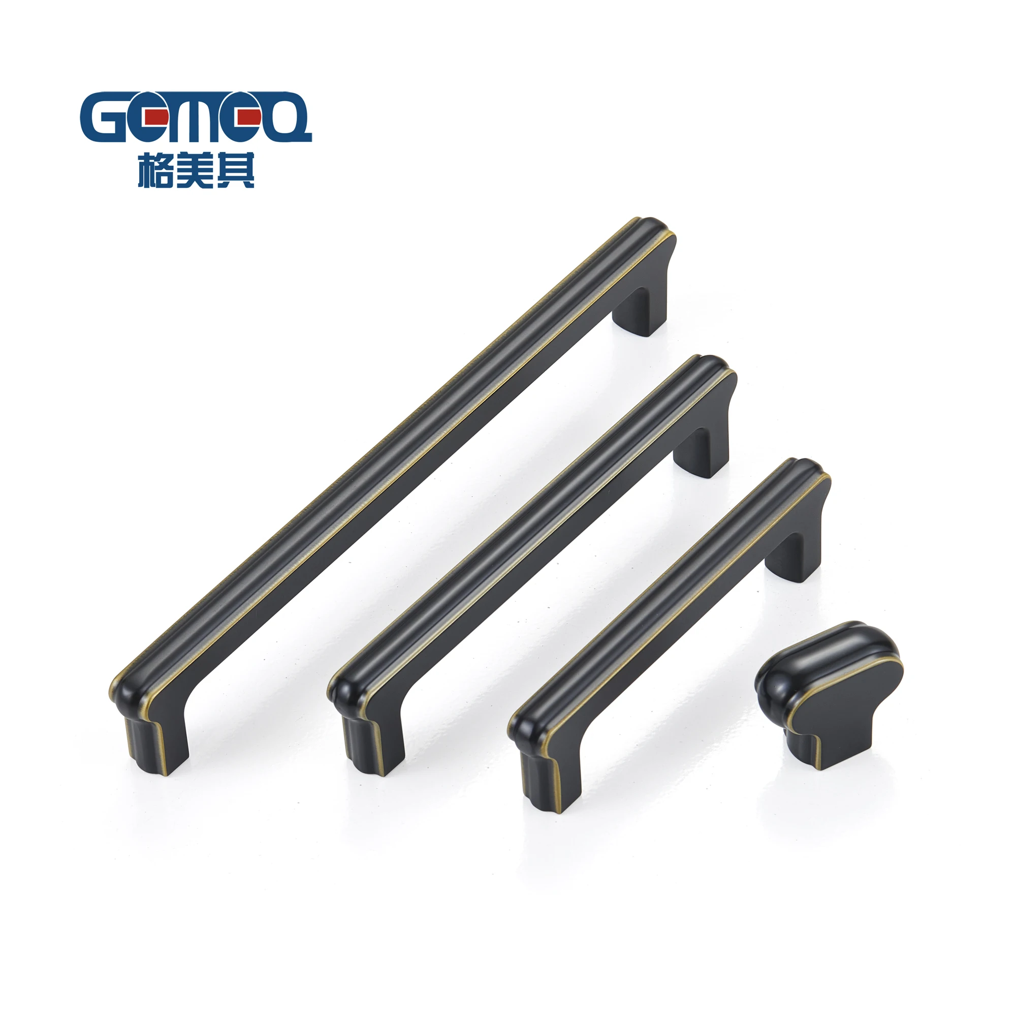 Black Zinc Alloy Furniture Wardrobe Handle Wholesale Hardware Accessories Zamak Cabinet Door Handle