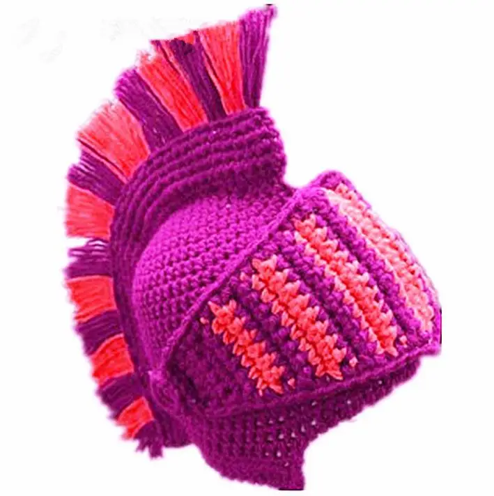 The new 2023 Knight Ear Protector Gladiator Red Crown Roman whimsical handwoven hat