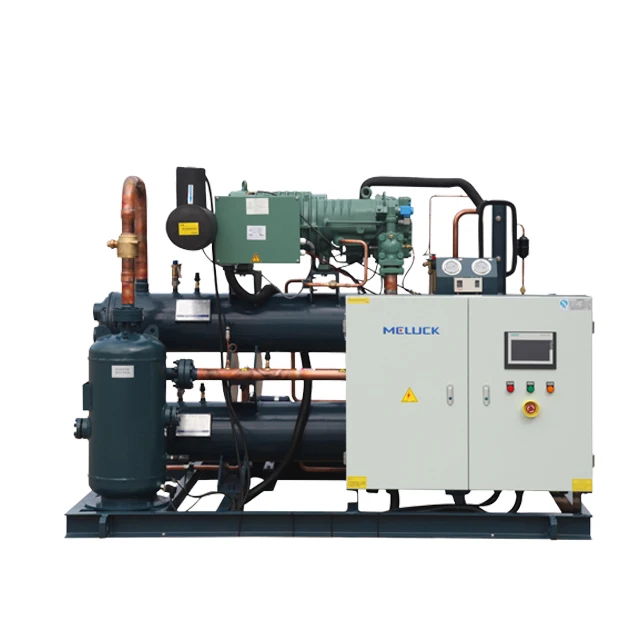 100hp -40C blast freezer room evaporative condenser shock cooling screw compressor refrigeration condensing unit