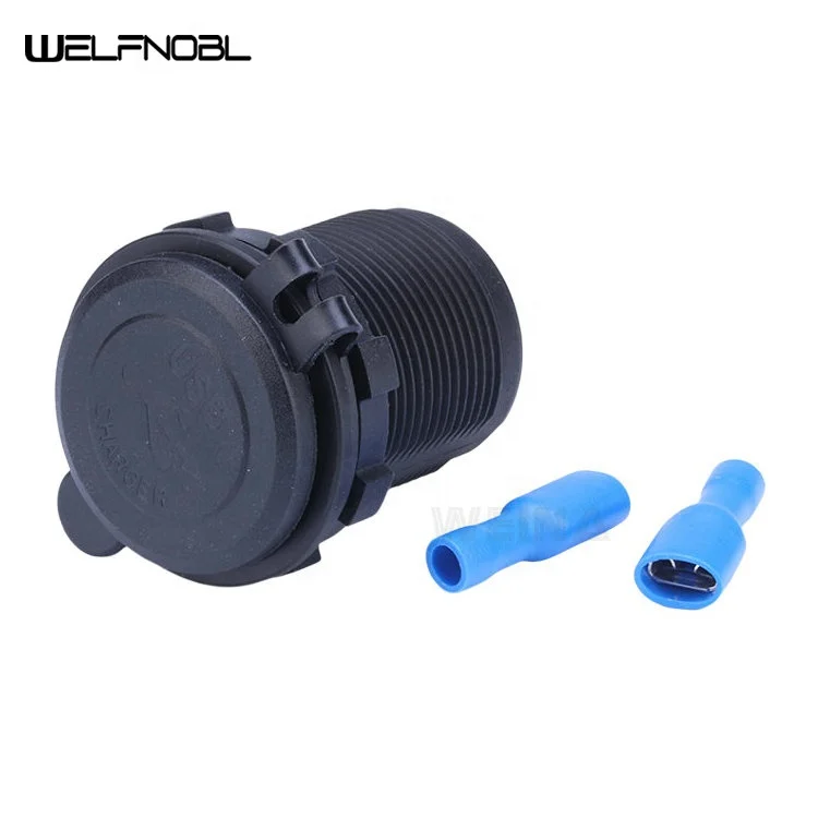 Touch Dual USB LED Charging Socket 5V 4.2A 12-24V Power Outlet Car Power Charger For Boat Motorcycle (Blue)