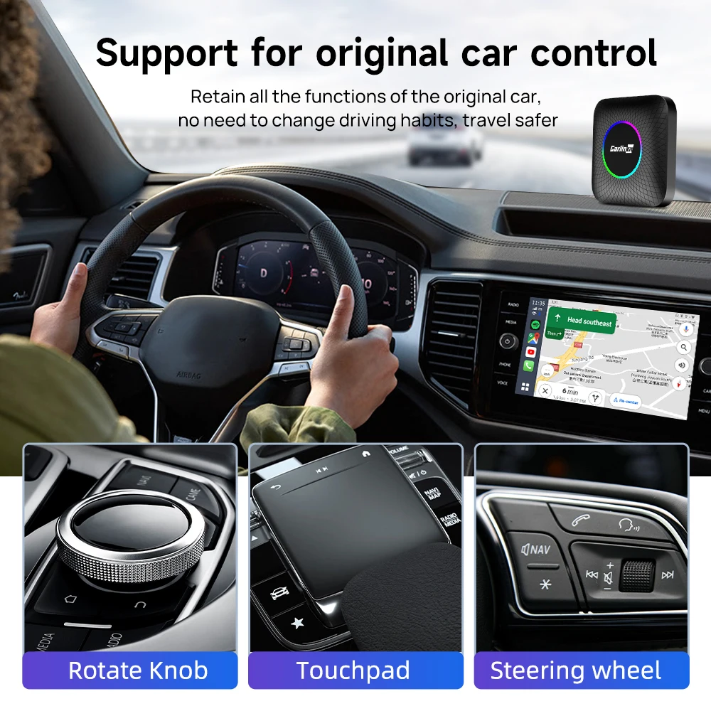 HOT Carlinkit usb carplay android 13 portable 4G+64GB ai box smart android auto car gadgets ai universal wireless carplay