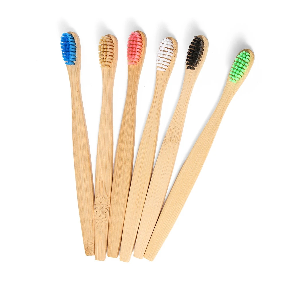Wholesale Hot Selling Wholesale Custom Logo Biodegradable Recyclable Natural Wood Toothbrushes Adult Bristle Bamboo Toothbrush