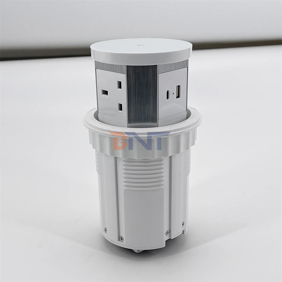 BNT Electrical push pop up socket Hidden Charger Desktop Pop Up Power Outlet Socket With Dual Usb