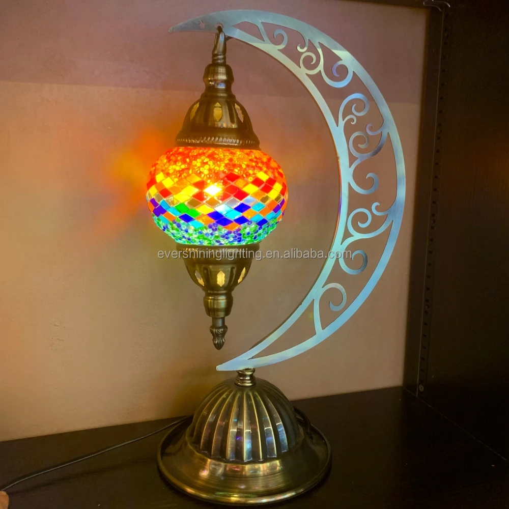 Marrakech Handmade Moroccan Moon Lamp DIY Mosaic Turkish Stained GLass Lamp Kits