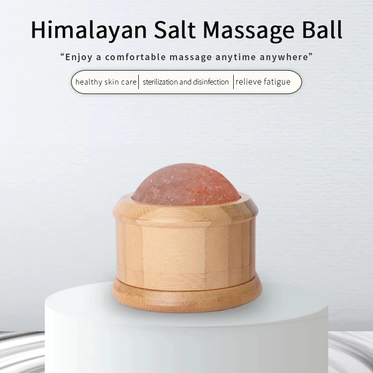 Мини Бамбуковая соль Нефритовый массажный шар для лица деревянный массажер роликовый шарики горячего льда