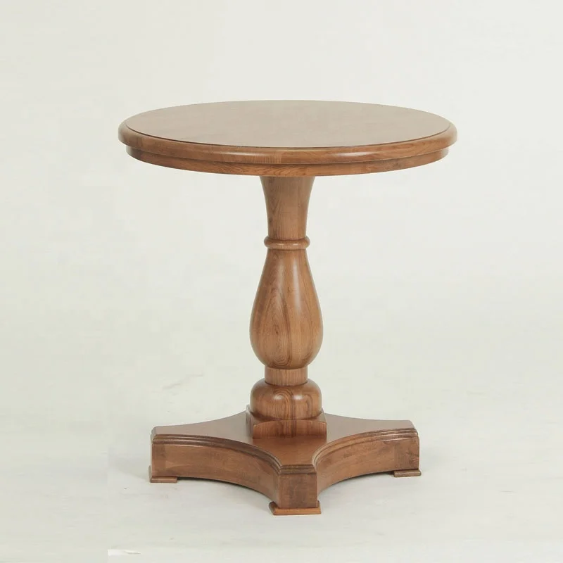 
Wholsaler hand carved Antique style small round restaurant table/wooden coffee table(DT-978-OAK) 