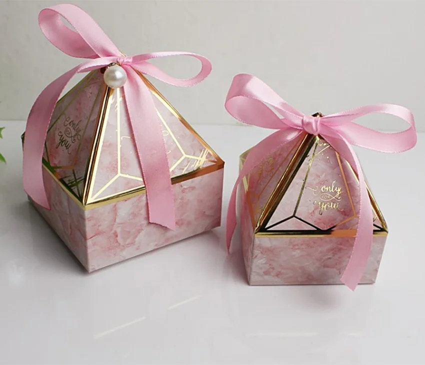 Fancy wedding candy boxes luxury favor gift candy box for children and custom logo give away gift boxes