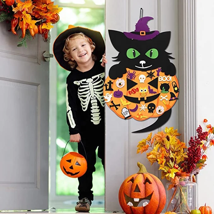 2022 Halloween DIY Pumpkin Cat Felt Set decoration toys