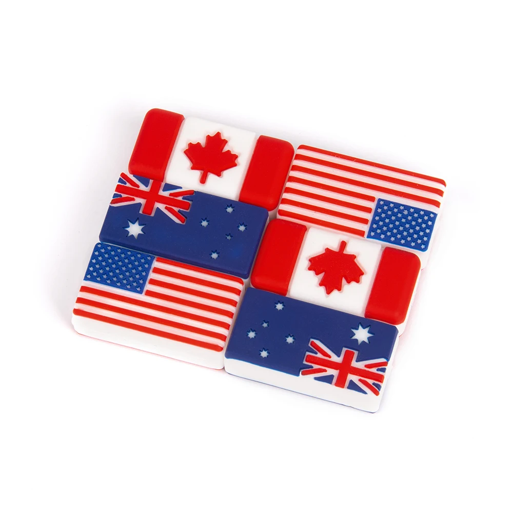 food grade silicone USA Canada Australia 17 countries national flag bpa free silicone focal beads for pens making
