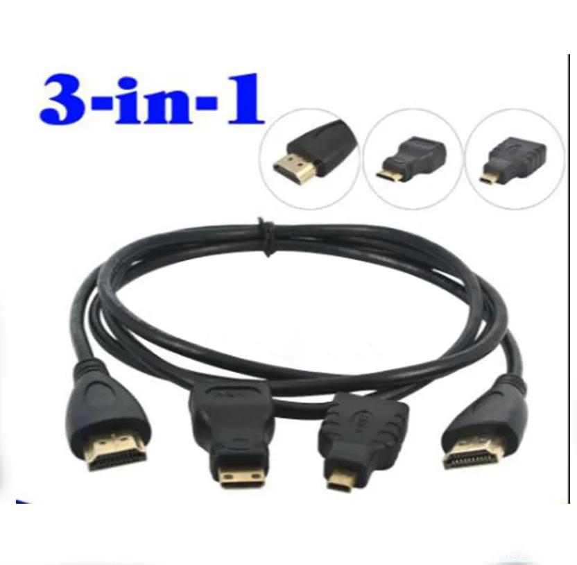 Hot Selling 3 in 1 HD MI cable adapter kits to Mini Micro sets