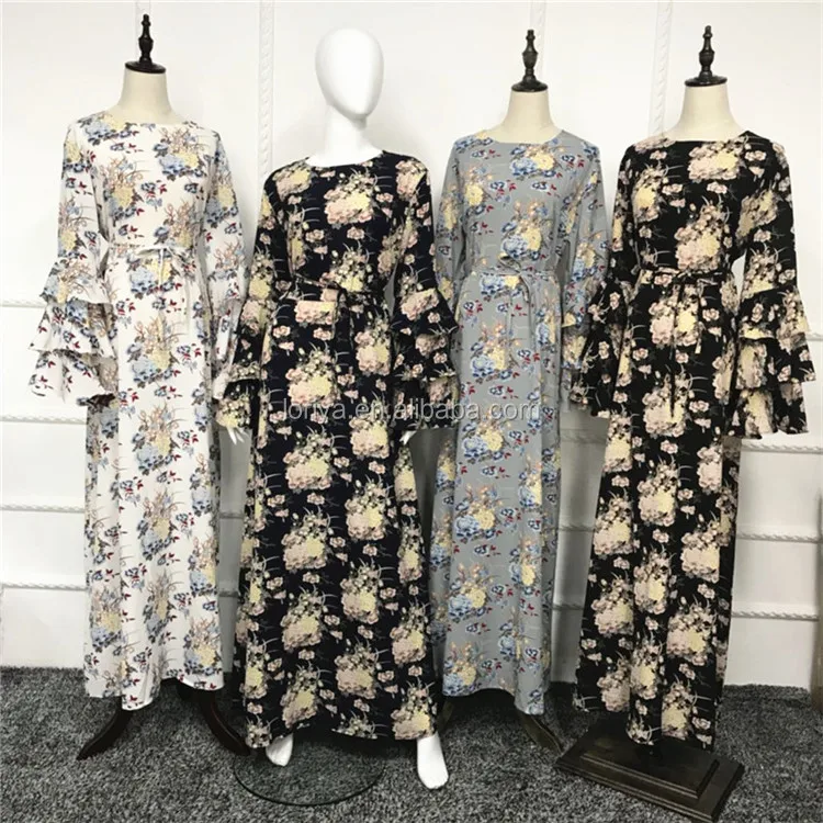 Новейшее модное плотное свадебное платье lehenda с цветочным принтом и оборками на рукавах вязаный крючком кафтан для невесты мусульманское