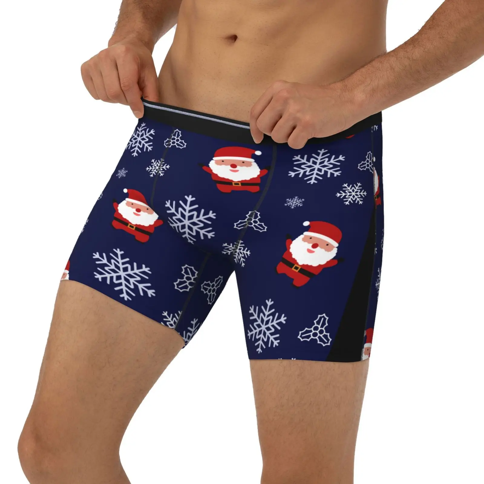 Wholesale Custom Printed Feelings Mens Solid Color Sport Satin Briefs Funny Shorts Long Boxers For Men underwear high quality