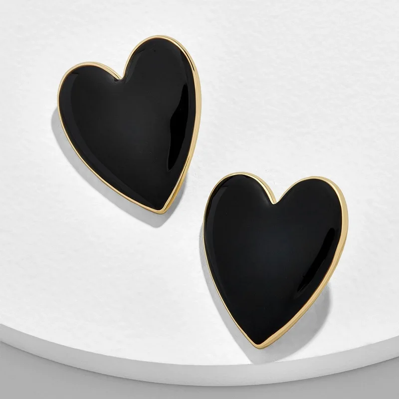 New style earrings alloy dripping oil spring and summer multicolor fashion peach heart earrings factory direct sal